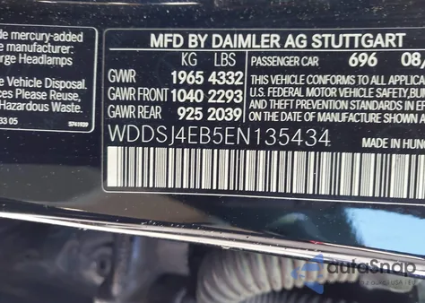 2014 Mercedes-Benz Cla 250 z USA, uszkodzony, nr VIN WDDSJ4EB5EN135434